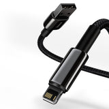 Cablu Baseus Tugsten Gold (CALWJ-01), USB to Lightning, 2.4A, 1m, Negru