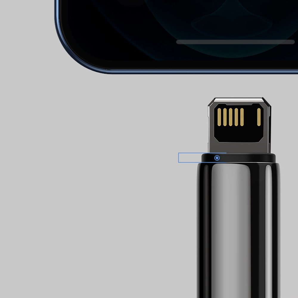 Cablu Baseus Tugsten Gold (CALWJ-01), USB to Lightning, 2.4A, 1m, Negru