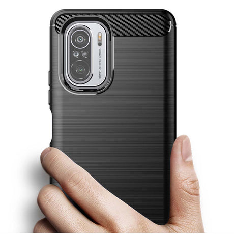 Husa de protectie Techsuit Carbon Silicone compatibil cu Xiaomi Mi 11i / Poco F3, Negru