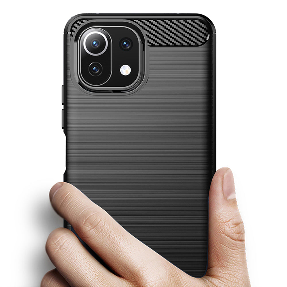 Husa de protectie Techsuit Carbon Silicone compatibil cu Xiaomi Mi 11 Lite 4G / Mi 11 Lite 5G / 11 Lite 5G NE, Negru