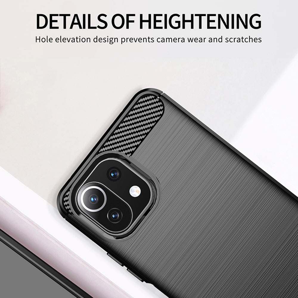 Husa de protectie Techsuit Carbon Silicone compatibil cu Xiaomi Mi 11 Lite 4G / Mi 11 Lite 5G / 11 Lite 5G NE, Negru