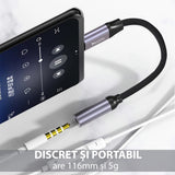 Adaptor Yesido Audio Cable Adapter (YAU19), Type-C to Jack 3.5mm, Negru