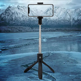 Suport Techsuit Selfie Stick (K06), Stable Tripod with Bluetooth Remote Control, Foldable, 360 Rotation, 70cm, Negru