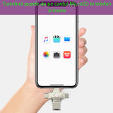 Adaptor Yesido Cititor Carduri (GS13), MicroSD USB / Type-C / Lightning / Micro-USB, Argintiu