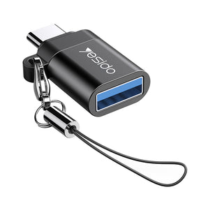 Adaptor Yesido OTG Adapter (GS06), Type-C to USB 3.0, Plug & Play, 5Gbps, Negru