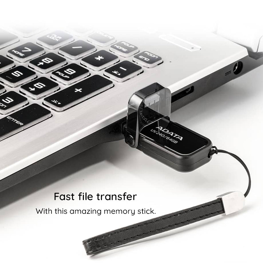Stick de Memorie Adata UV240 (AUV240-64G-RBK), 64GB, USB 2.0, Negru