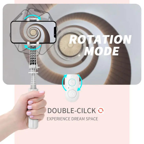 Suport Techsuit Mini Selfie Stick (L08Mini), Stable Gimbal/Tripod with Removable Wireless Remote, 360 Rotation Head, 70cm, Negru