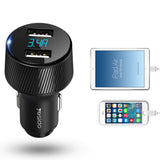 Incarcator Yesido Car (Y31), 2x USB, LED Display, QC 3.0, 18W, 3A, Negru