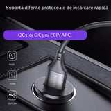 Incarcator Yesido Car (Y38), USB, QC3.0, FCP, AFC, 18W, 3A, Negru