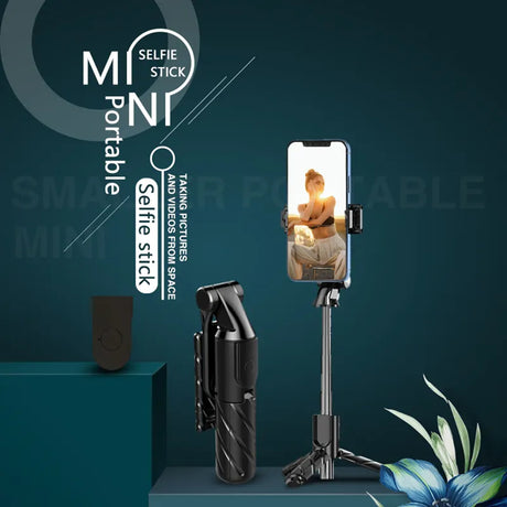 Suport Techsuit Mini Selfie Stick (K03), Compact Tripod Mount with Bluetooth Remote Control, Foldable, 70cm, Negru