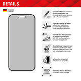 Folie de protectie Displex Premium Real Glass Privacy Full Cover compatibil cu iPhone 16 Plus, Negru