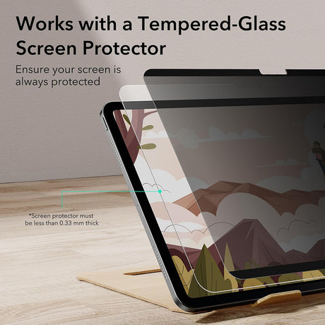 Husa de protectie tableta ESR Magnetic Privacy Screen Protector compatibil cu iPad Pro 11 (2024) / iPad Pro 11 (2025), Negru
