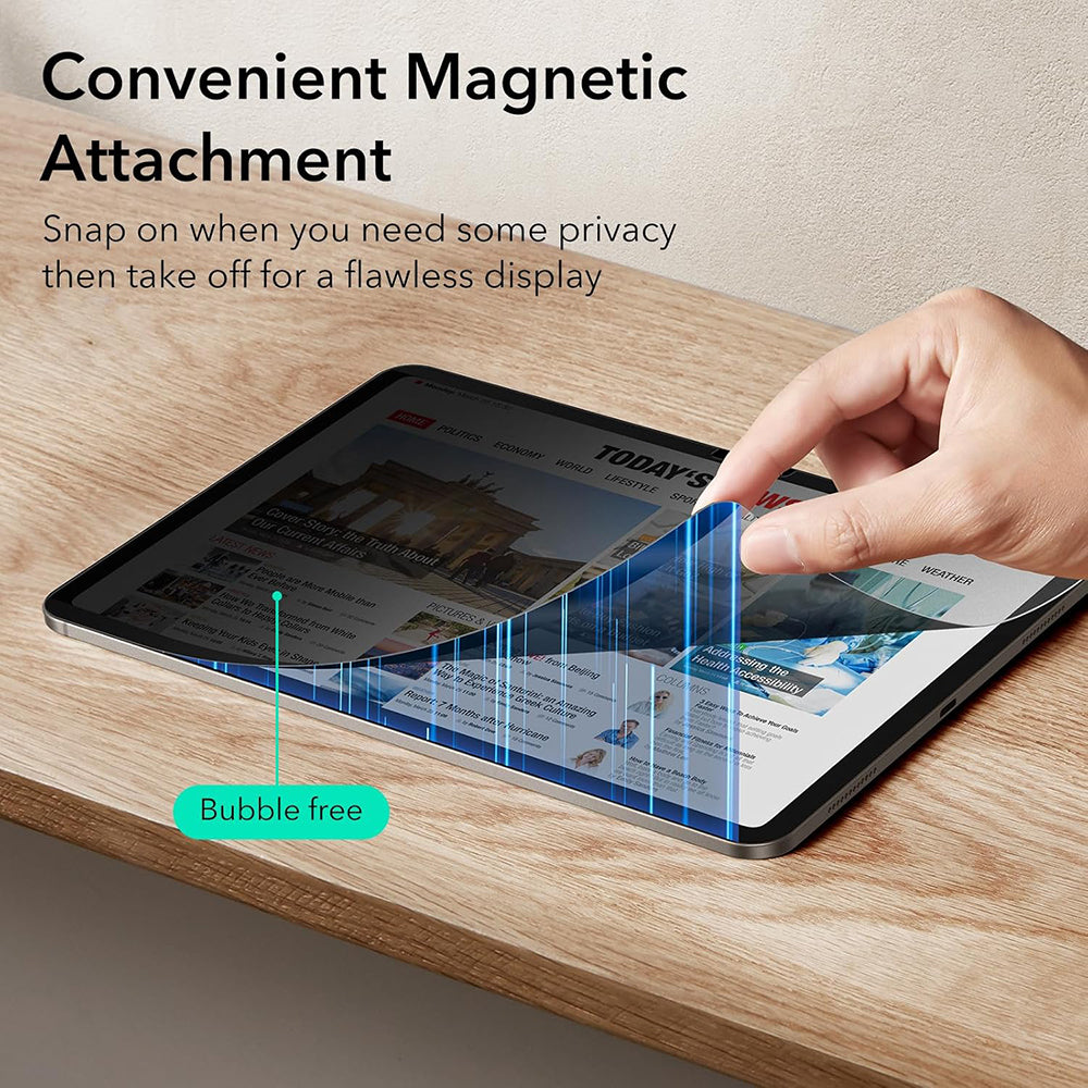 Husa de protectie tableta ESR Magnetic Privacy Screen Protector compatibil cu iPad Pro 11 (2024) / iPad Pro 11 (2025), Negru