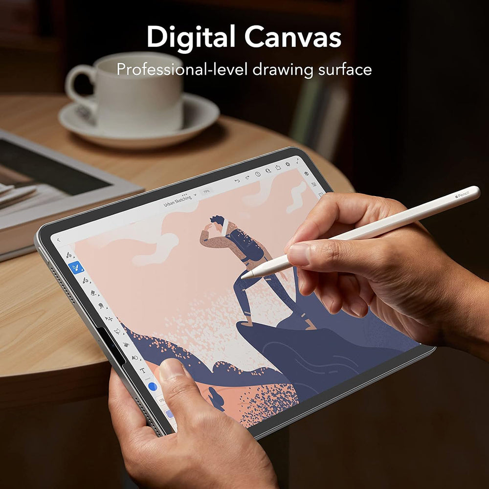 Husa de protectie tableta ESR Paper-Feel (set de 2) compatibil cu iPad Pro 12.9 (2018 / 2020 / 2021 / 2022), Transparent Mat