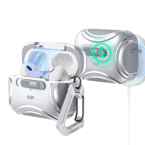 Casti ESR Cyber Magnetic Lock Case HaloLock, Apple AirPods Pro 1 / 2, Gri