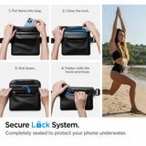 Spigen Waterproof Pouch A620 (AMP04532), Universal Waist Bag for Accessories, Negru