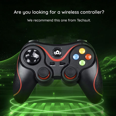 Accesoriu gaming Techsuit Wireless Controller (V8), Bluetooth V4.0, 2.4G, 400mAh, Rosu