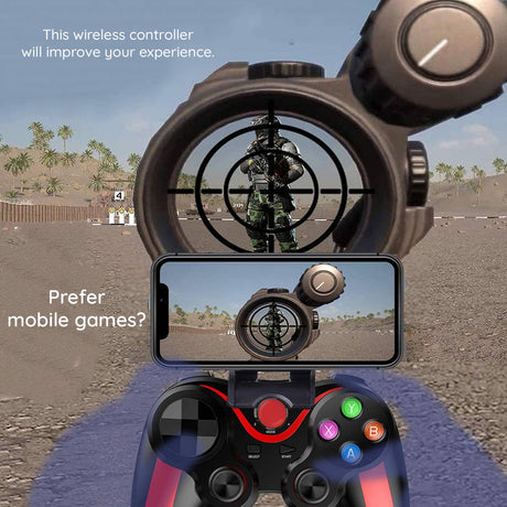 Accesoriu gaming Techsuit Wireless Controller (V13), Bluetooth V4.0, 2.4G, 400mAh, Universal, Rosu