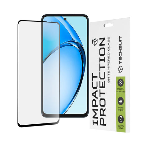 Folie de protectie Techsuit 111D Full Cover / Full Glue Glass compatibil cu Oppo A60 4G, Negru