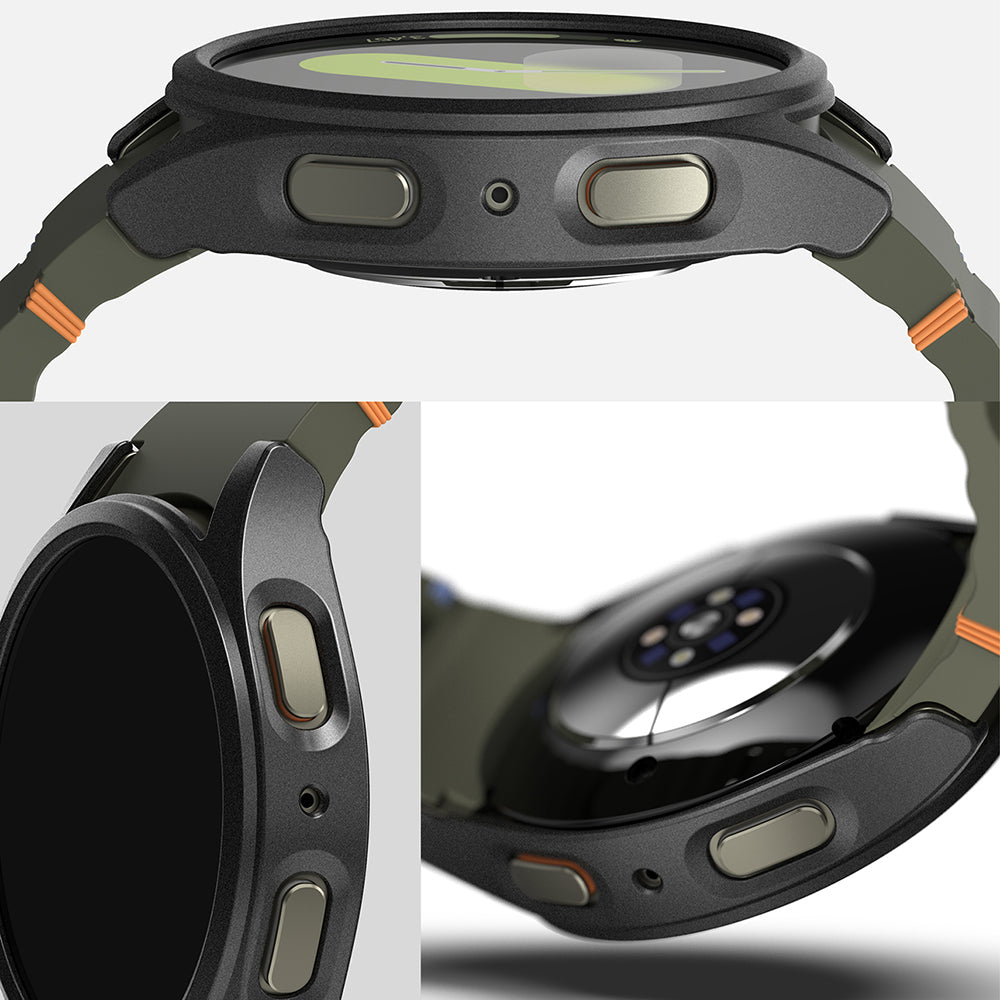 Folie de protectie smartwatch Ringke Slim + Screen Protector compatibil cu Samsung Galaxy Watch7 44mm, Titanium Black