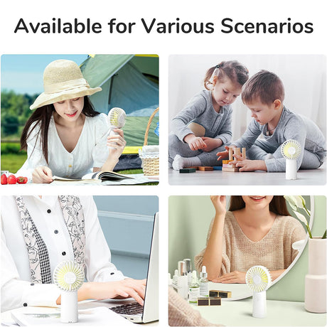 JisuLife Premium Portable Mini Fan Life6 (FA20X), USB-C Rechargeable, 3 Wind Speeds, 4000mAh, Alb