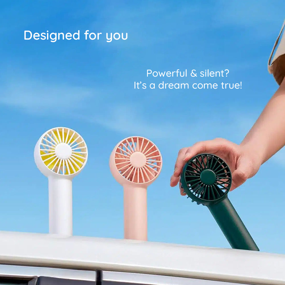 JisuLife Premium Portable Mini Fan Life1 (FA20), USB-C Rechargeable, 3 Wind Speeds, 2000mAh, Roz
