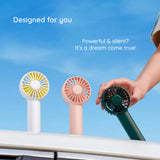 JisuLife Premium Portable Mini Fan Life1 (FA20), USB-C Rechargeable, 3 Wind Speeds, 2000mAh, Roz