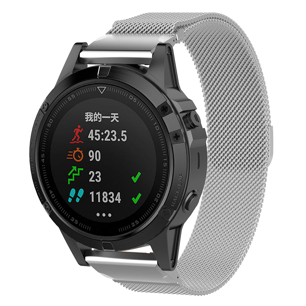 Curea smartwatch Techsuit Watchband QuickFit 20mm (W009) compatibil cu Instinct 2S/2S Solar/Approach S70 42mm/fenix 7S Pro Sapphire Solar, Argintiu