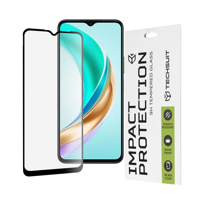 Folie de protectie Techsuit 111D Full Cover / Full Glue Glass compatibil cu Honor X6b, Negru