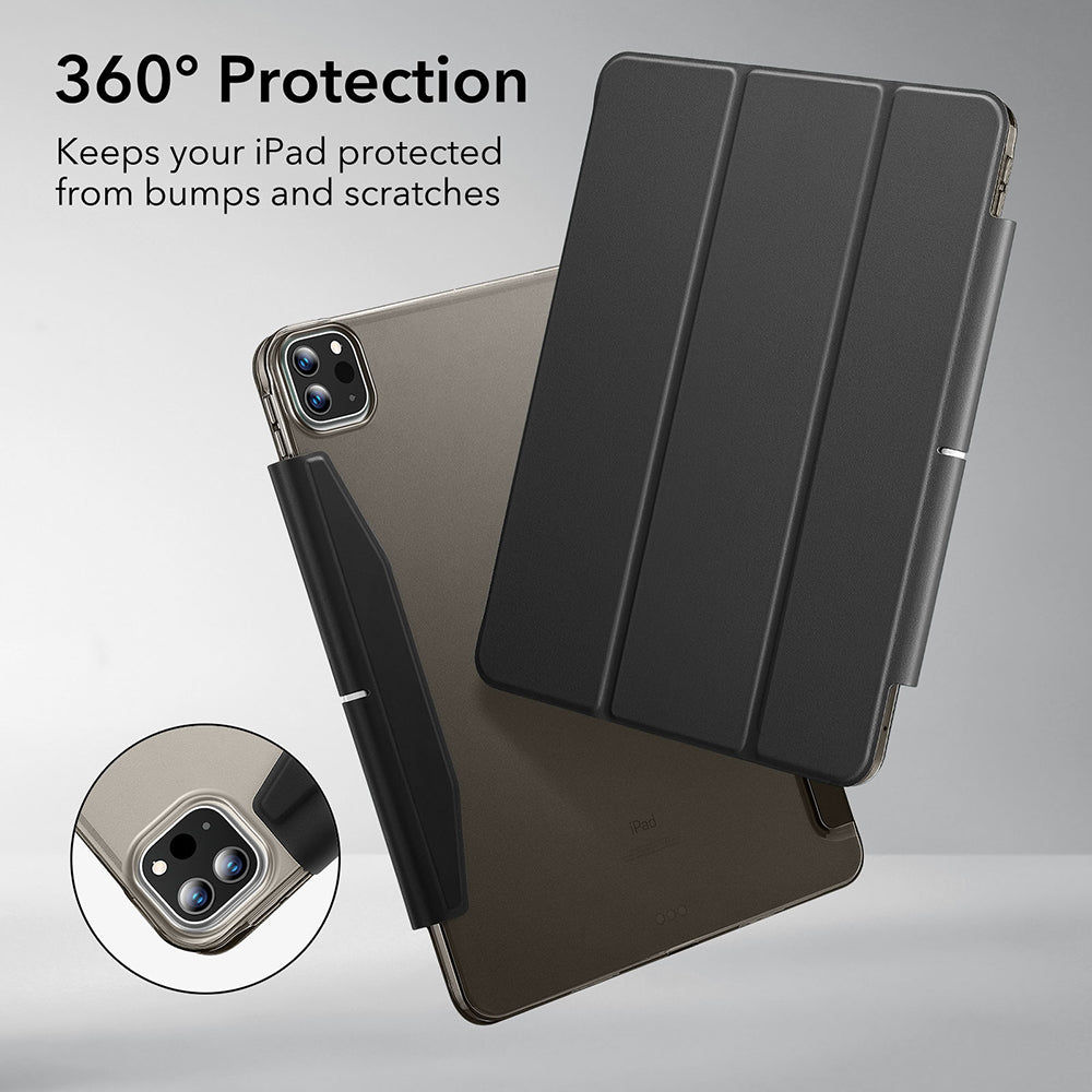 Husa de protectie tableta ESR Ascend Trifold compatibil cu iPad Pro 13 (2024) / iPad Pro 13 (2025), Negru Mat