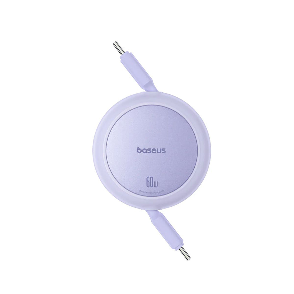 Cablu Baseus Free2Pull Mini (P10364500511-01), Type-C to Type-C, 60W, 1m, Retractable, Nebula Purple