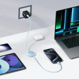Cablu Baseus Free2Pull Mini (P10364500511-01), Type-C to Type-C, 60W, 1m, Retractable, Nebula Purple