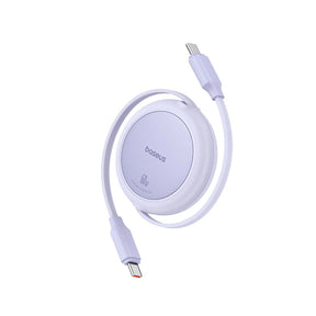 Cablu Baseus Free2Pull Mini (P10364500511-01), Type-C to Type-C, 60W, 1m, Retractable, Nebula Purple