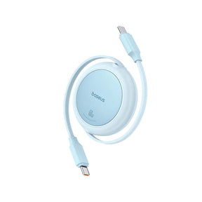 Cablu Baseus Free2Pull Mini (P10364500311-01), Type-C to Type-C, 60W, 1m, Retractable, Galaxy Blue