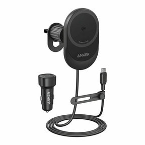 Suport Anker with Wireless Charging MagGo (B2932G11), Magnetic Grip for Air Vent, 360° Rotation, Type-C, 15W, Negru