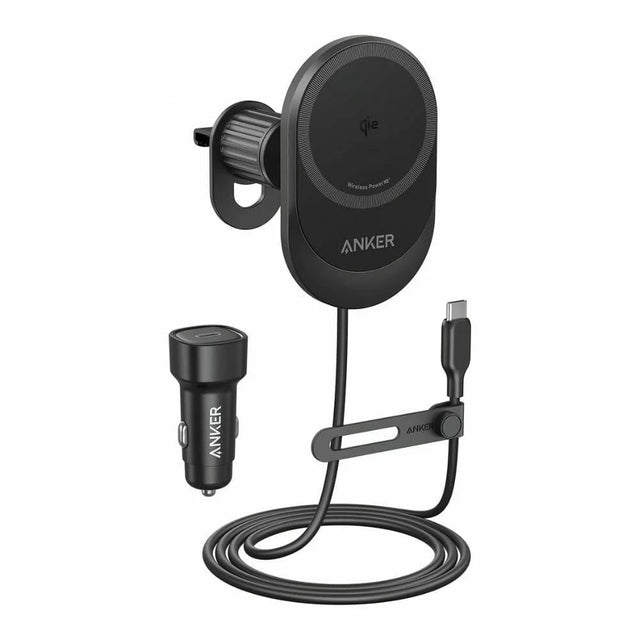 Suport Anker with Wireless Charging MagGo (B2932G11), Magnetic Grip for Air Vent, 360° Rotation, Type-C, 15W, Negru