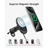 Suport Anker with Wireless Charging MagGo (B2932G11), Magnetic Grip for Air Vent, 360° Rotation, Type-C, 15W, Negru