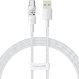 Cablu Baseus Gem (P10373002211-00), USB to Type-C, Super Fast Charging 100W, 1m, Moon White