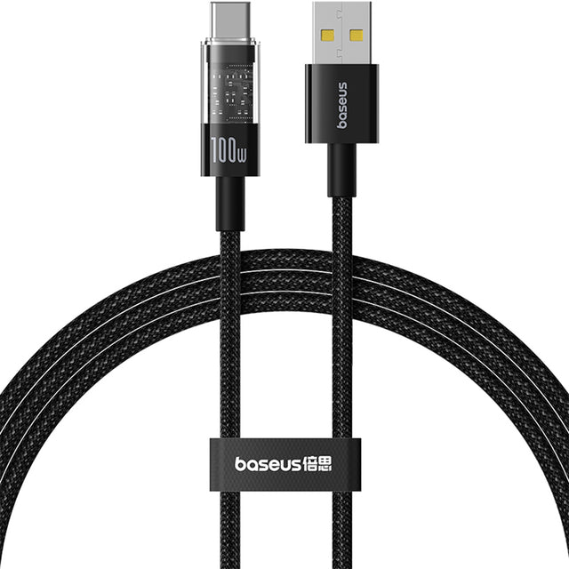 Cablu Baseus Gem (P10373002111-00), USB to Type-C, Super Fast Charging 100W, 1m, Cluster Black