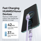 Cablu Baseus Gem (P10373002511-00), USB to Type-C, Super Fast Charging 100W, 1m, Nebula Purple