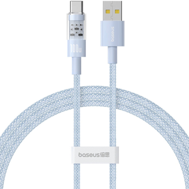 Cablu Baseus Gem (P10373002311-00), USB to Type-C, Super Fast Charging 100W, 1m, Galaxy Blue