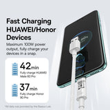 Cablu Baseus Gem (P10373002211-01), USB to Type-C, Super Fast Charging 100W, 2m, Moon White