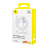 Cablu Baseus Gem (P10373002511-01), USB to Type-C, Super Fast Charging 100W, 2m, Nebula Purple