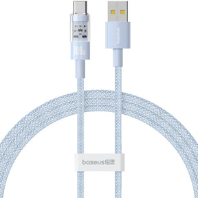 Cablu Baseus Gem (P10373002311-01), USB to Type-C, Super Fast Charging 100W, 2m, Galaxy Blue