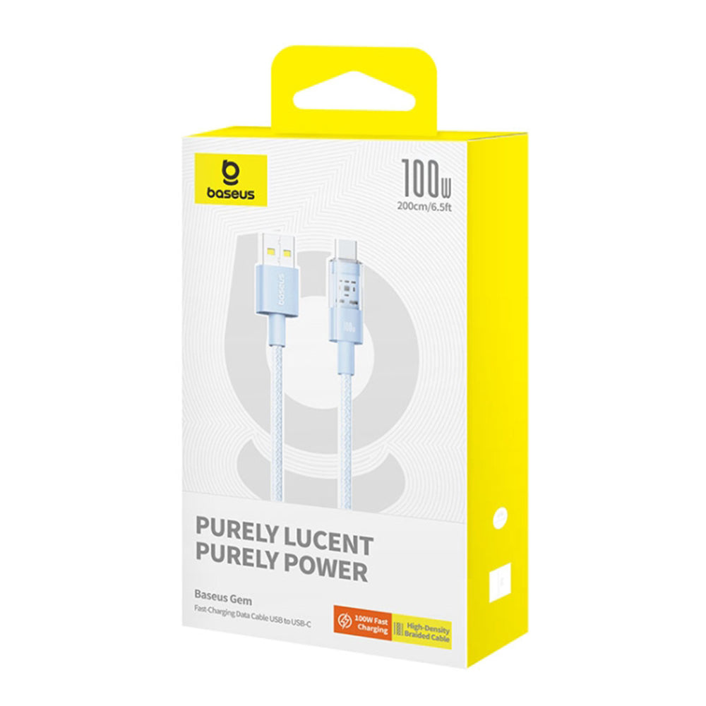 Cablu Baseus Gem (P10373002311-01), USB to Type-C, Super Fast Charging 100W, 2m, Galaxy Blue