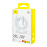 Cablu Baseus Gem (P10373002311-01), USB to Type-C, Super Fast Charging 100W, 2m, Galaxy Blue