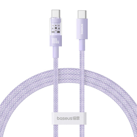 Cablu Baseus Gem (P10373000511-00), Type-C to Type-C, Super Fast Charging 100W, 1m, Nebula Purple