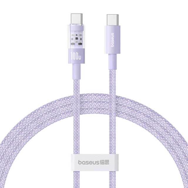 Cablu Baseus Gem (P10373000511-00), Type-C to Type-C, Super Fast Charging 100W, 1m, Nebula Purple