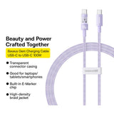 Cablu Baseus Gem (P10373000511-00), Type-C to Type-C, Super Fast Charging 100W, 1m, Nebula Purple