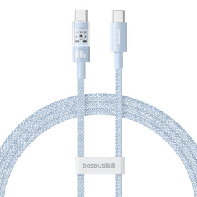 Cablu Baseus Gem (P10373000311-01), Type-C to Type-C, Super Fast Charging 100W, 2m, Galaxy Blue